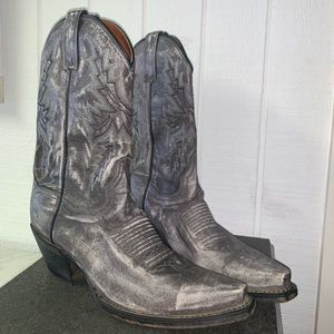 Grey Dan Post Cowboy Boots Size 9